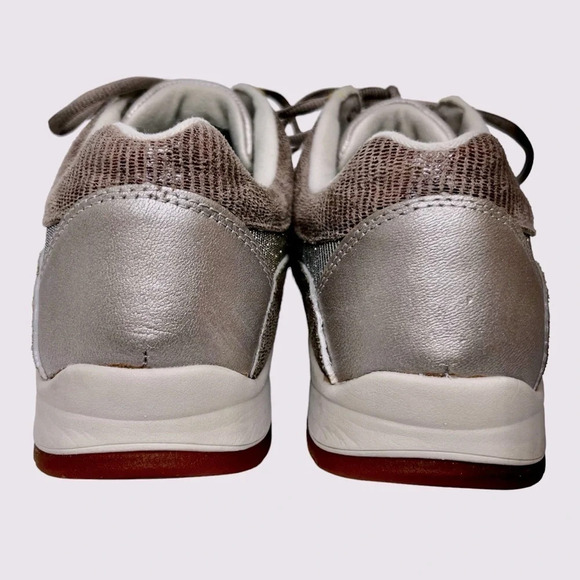 DREW Tuscany Sneaker in Pewter Leather/Glitter Mesh Size 9.5 - Picture 6 of 14